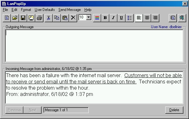 LanPopUp Screenshot